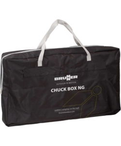 Cucina da campeggio pieghevole brunner "chuck box ng" in alluminio e poliestere nero 1 scomparto 90x50x82 cm