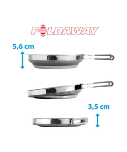 Padella da campeggio collassabile brunner "volcano fold-away" Ø24 cm in plastica e acciaio inox