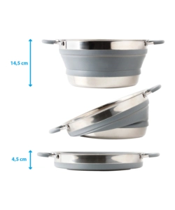 Set pentole da campeggio collassabili brunner "volcano pasta al volo" in plastica e acciaio inox