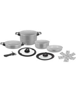 Set pentole da campeggio brunner 'fusion 7+1  22' in alluminio e antiaderente