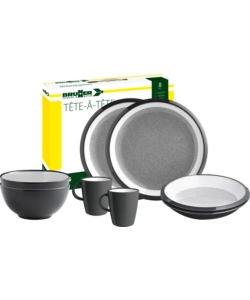 Set 8 stoviglie da campeggio brunner 'granyte' in melamina antiscivolo