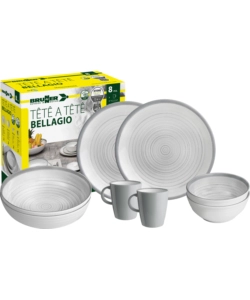 Set 8 stoviglie da campeggio brunner 'bellagio' in stone touch antiscivolo