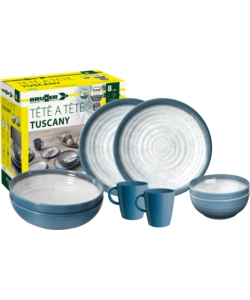 Set 8 stoviglie da campeggio brunner 'tuscany' in stone touch antiscivolo