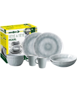 Set 8 stoviglie da campeggio brunner 'pearl' in stone touch antiscivolo