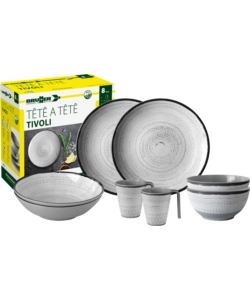 Set 8 stoviglie da campeggio brunner 'tivoli' in melamina antiscivolo