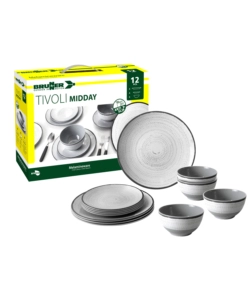 Set 12 stoviglie da campeggio brunner 'tivoli' in melamina antiscivolo