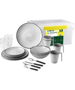 Set 36 stoviglie da campeggio brunner 'tivoli' in melamina antiscivolo