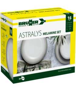 Set 16 stoviglie da campeggio brunner "astralys" in melamina