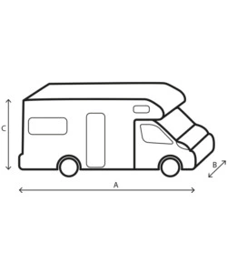 Copertura protettiva per camper brunner "cover si 6 m" in tnt a 4 strati, 600-650 cm.