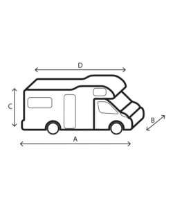 Copertura protettiva per camper brunner "design 12m" in tnt a 4 strati, 550-600 cm