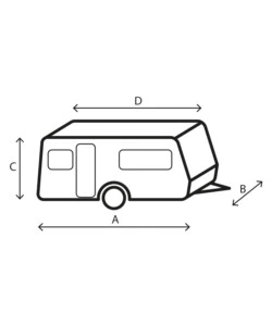 Copertura protettiva per caravan brunner "design 12m" in tnt a 4 strati, 450-500 cm