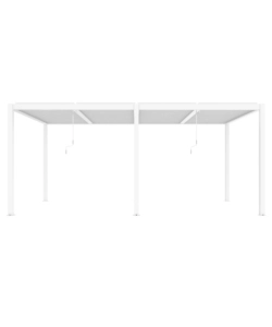 Gazebo pergola bioclimatica da esterno "calicantus twin" bianca in alluminio, con led -  7,8x4xh2,5 m