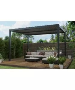 Pergola bioclimatica riviera "solanum deluxe" in alluminio colore antracite 3x3x2,4 mt