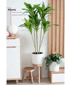 Pianta di dracaena in polietilene con 88 foglie, 130 cm