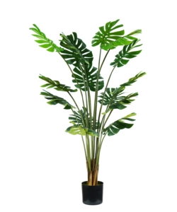 Pianta monstera in polietilene con 16 foglie, 170 cm