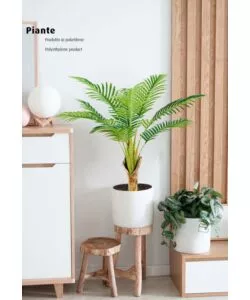 Pianta di palma areca in polietilene con 9 foglie, 90 cm