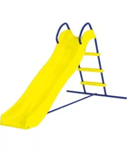 Scivolo per bambini da esterno giallo e blu in acciaio e plastica, 185x95x105 cm