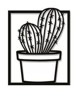 Decorazione in metallo da muro 'cactus', 23x29 cm