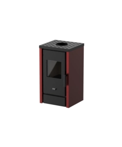 Stufa a legna punto fuoco 'filipa' bordeaux 6 kw