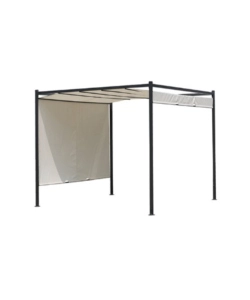 Gazebo da esterno 'ravi' in acciaio e poliestere colore beige, 300x300x230 cm