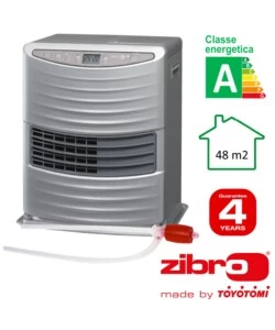 Stufa a combustibile liquido elettronica "zibro lc-30" argento 3 kw