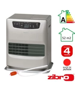 Stufa a combustibile liquido toyotomi "zibro lc-32" argento 3,2 kw