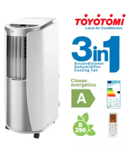 Condizionatore mobile "toyotomi tad 2226" con wi-fi, 2,65 kw