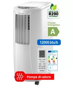 Condizionatore mobile "toyotomi tad 2335" con wi-fi e pompa di calore, 3,53 kw