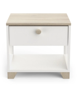 Comodino "izzy" con 1 cassett0 quercia e bianco opaco, 43,2x39,7x36,2 cm