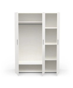 Armadio 3 ante "izzy" colore bianco opaco, 134,6x51,7x185,7 cm