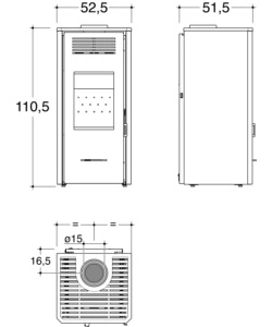 Stufa a legna ventilata invicta 'senales' rosso 8,4 kw