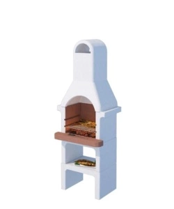 Barbecue a carbonella in cemento 'minorca', 65x49x182 cm - linea vz