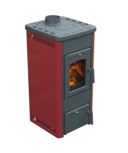 Stufa a legna vulcania 'tina' rosso 5,6 kw