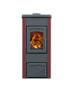 Stufa a legna vulcania "tina" rosso 5,6 kw