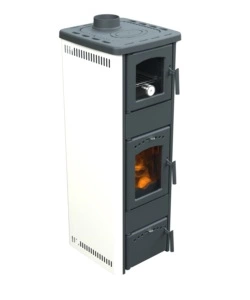 Stufa a legna con forno vulcania 'tina' bianco 6,1 kw