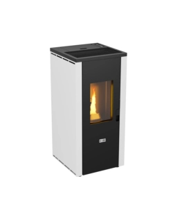 Stufa a pellet ermetica canadian stove "design evo" bianco 7 kw