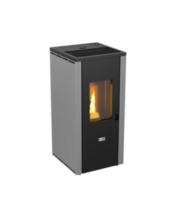 Stufa a pellet ermetica canadian stove "design evo" grigio 7 kw