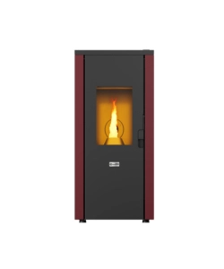 Stufa a pellet ermetica canadian stove 'design evo' bordeaux 8,3 kw