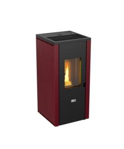 Stufa a pellet ermetica canadian stove "design evo" bordeaux 8,3 kw