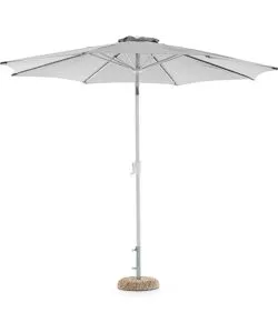 Ombrellone da giardino "palm beach" con struttura in alluminio e telo grigio - 3x2,30 metri