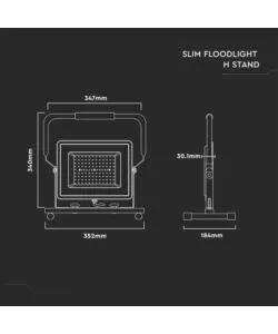 Faro led da cantiere in alluminio 'chip samsung' 100 w 400k 8200lm