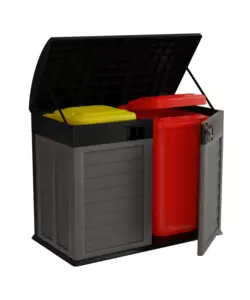 Baule da esterno in resina artplast "garden shed" colore antracite 1200 litri, 146x87x119 cm