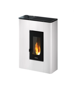 Stufa a pellet slim ermetica freepoint 'atrium' bianco 5,2 kw