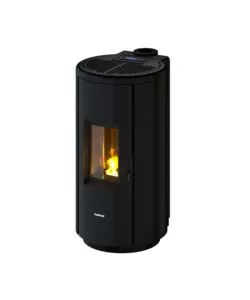 Stufa a pellet ermetica freepoint 'chrome' nero 7 kw