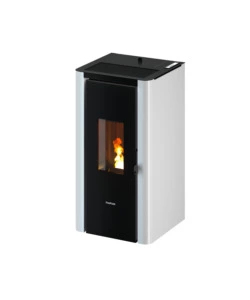 Stufa a pellet ermetica freepoint 'indigo' bianco 7 kw