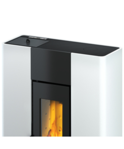 Stufa a pellet slim ermetica freepoint "roxy" bianco 7 kw