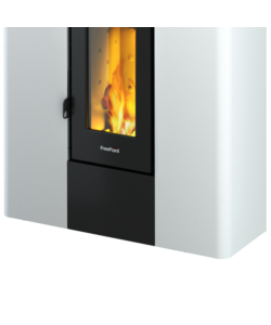 Stufa a pellet slim ermetica freepoint "roxy" bianco 7 kw