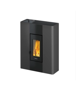 Stufa a pellet slim ermetica freepoint 'roxy' antracite 7 kw