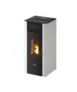 Stufa a pellet ermetica freepoint "amaranto" bianco 8,5 kw