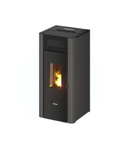 Stufa a pellet ermetica freepoint "amaranto" antracite 8,5 kw